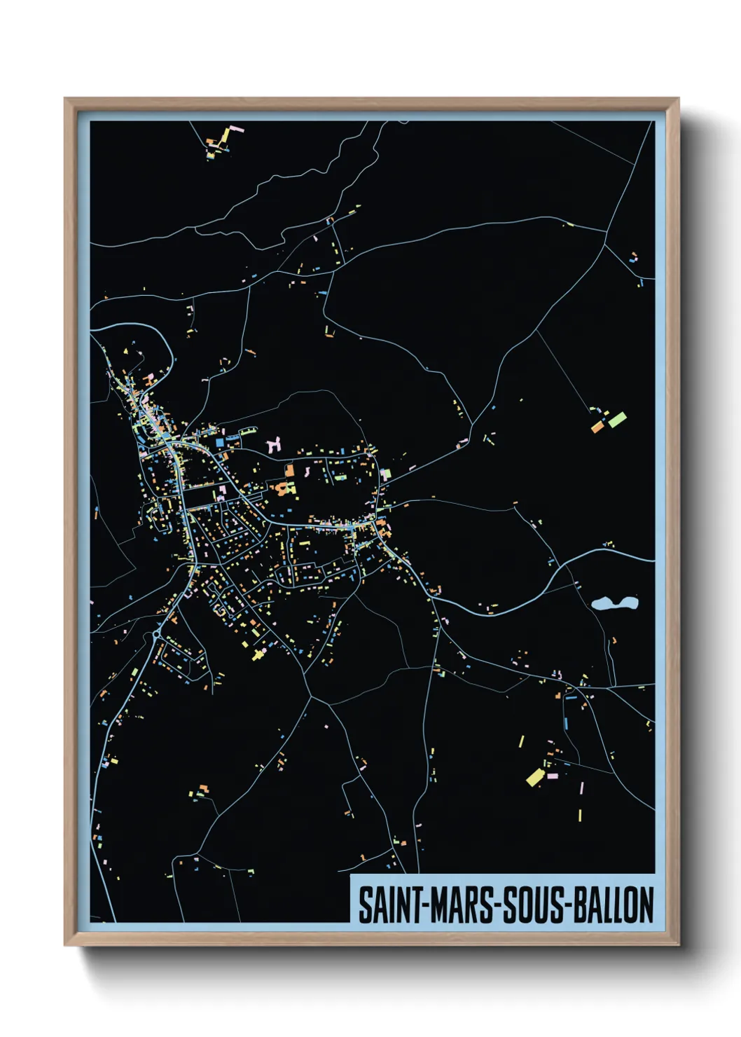 Une affiche de carte sur Saint-Mars-sous-Ballon