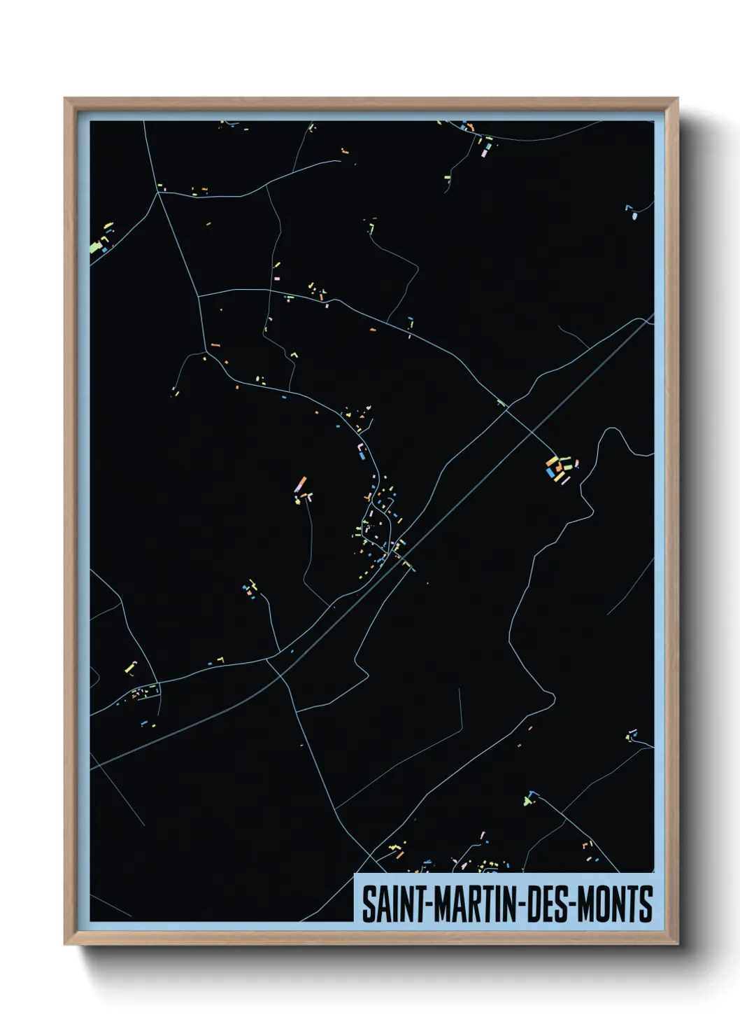 Une affiche de carte sur Saint-Martin-des-Monts