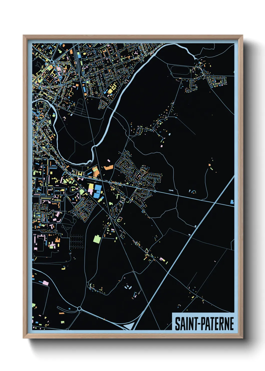 Une affiche de carte sur Saint-Paterne