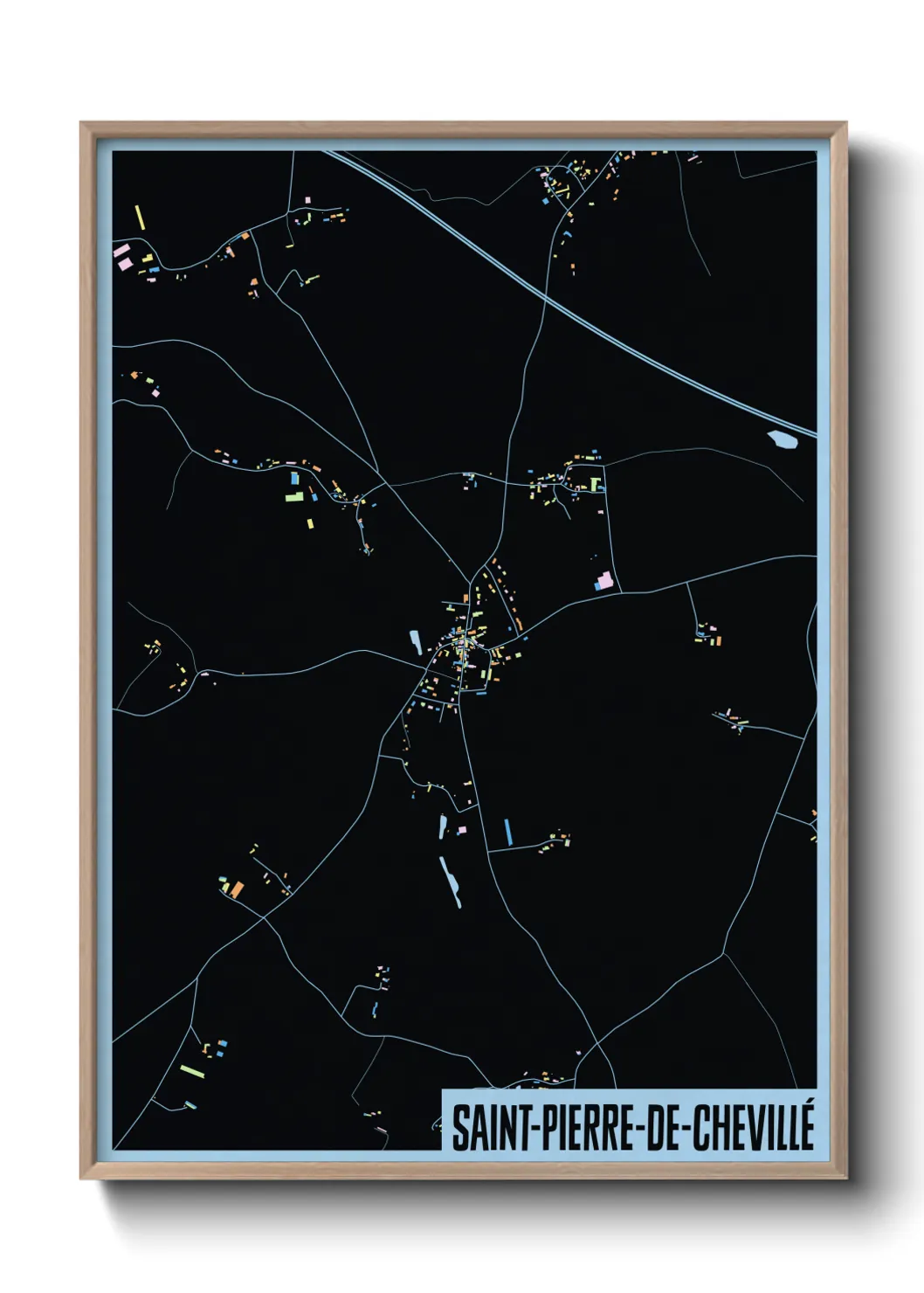 Une affiche de carte sur Saint-Pierre-de-Chevillé