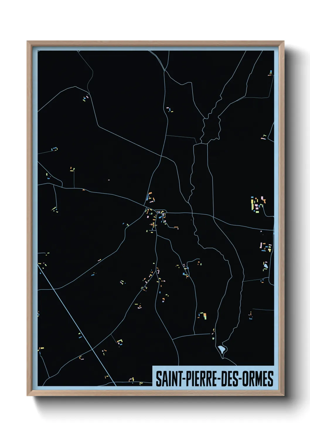 Une affiche de carte sur Saint-Pierre-des-Ormes