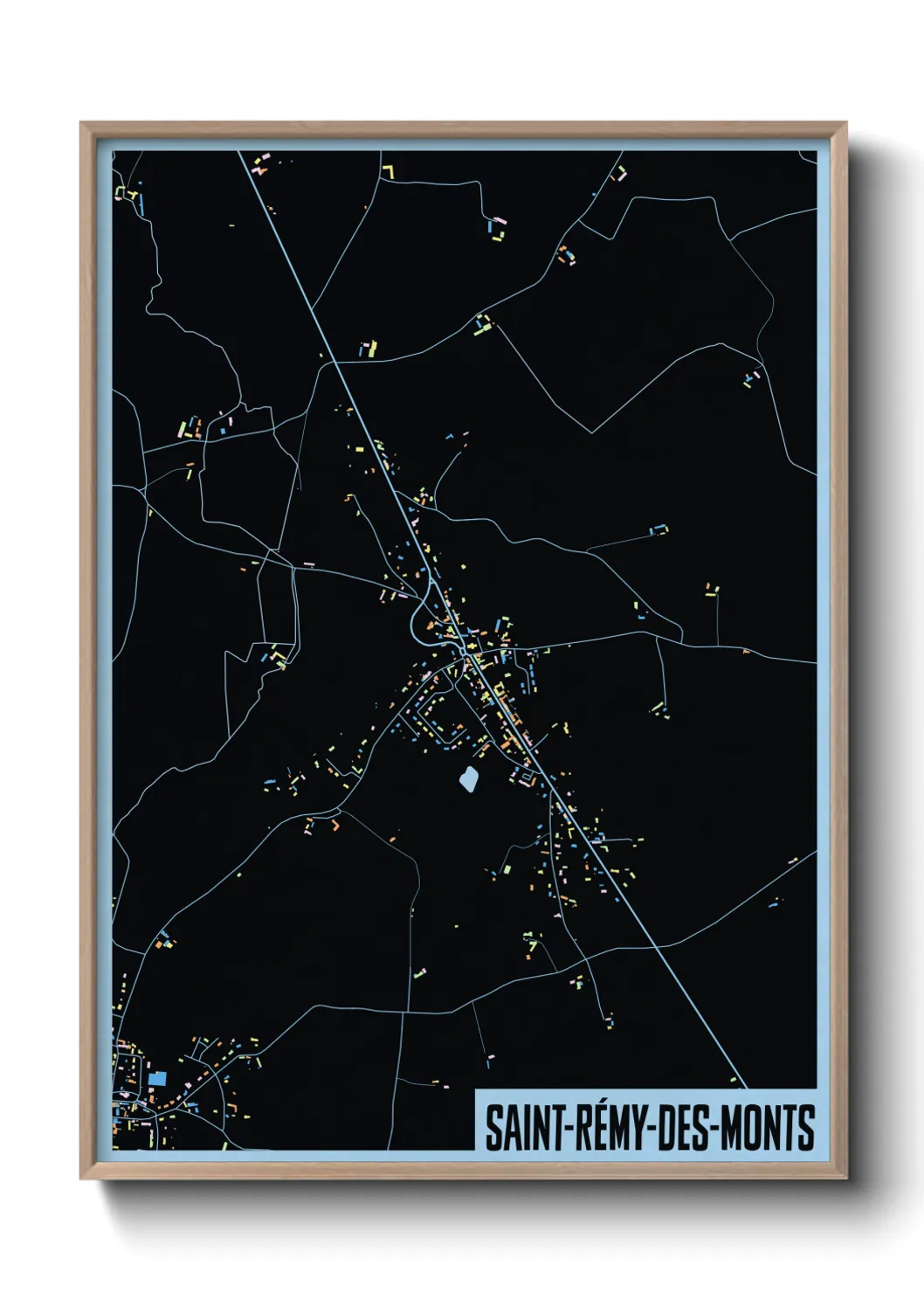 Une affiche de carte sur Saint-Rémy-des-Monts