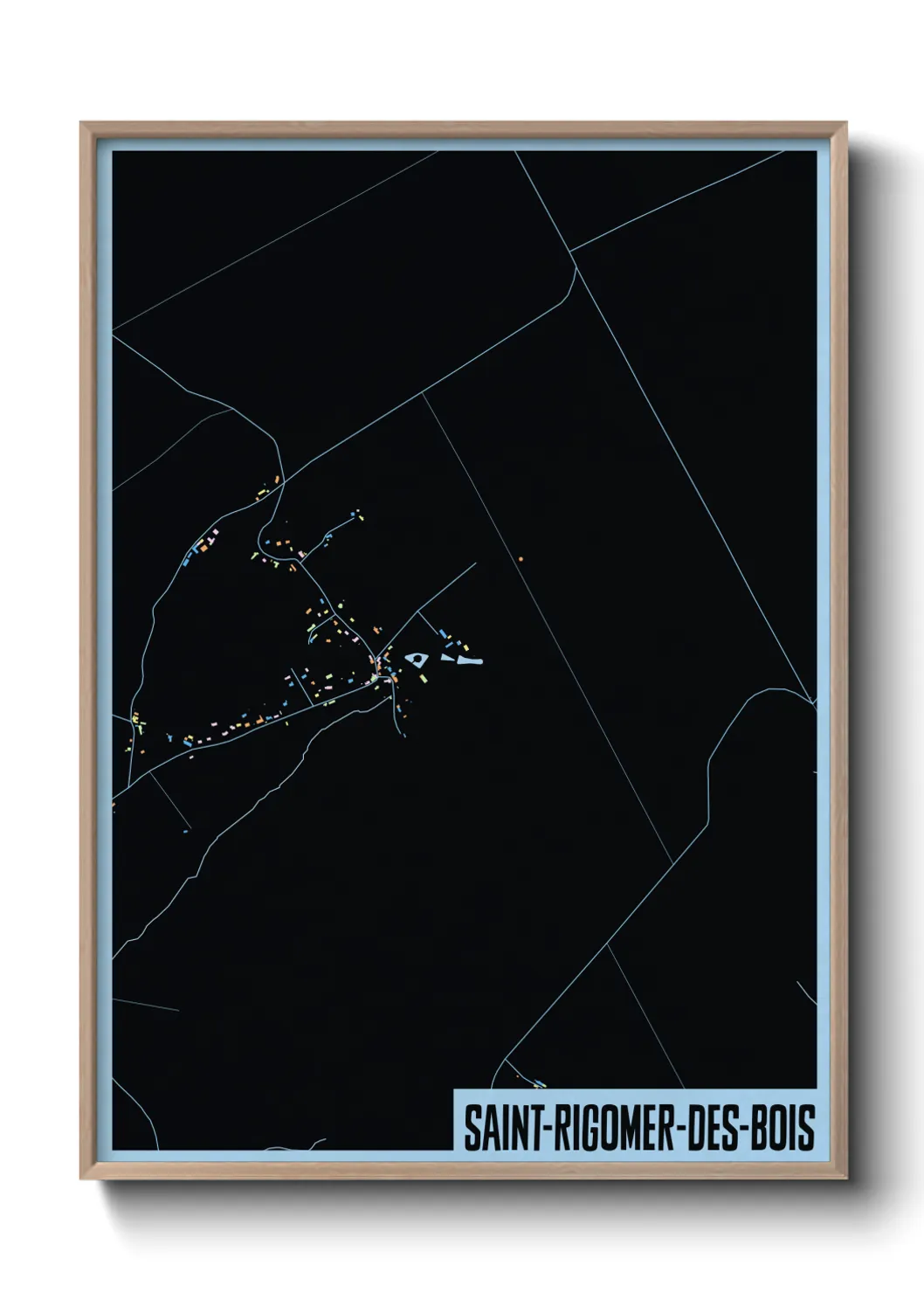 Une affiche de carte sur Saint-Rigomer-des-Bois