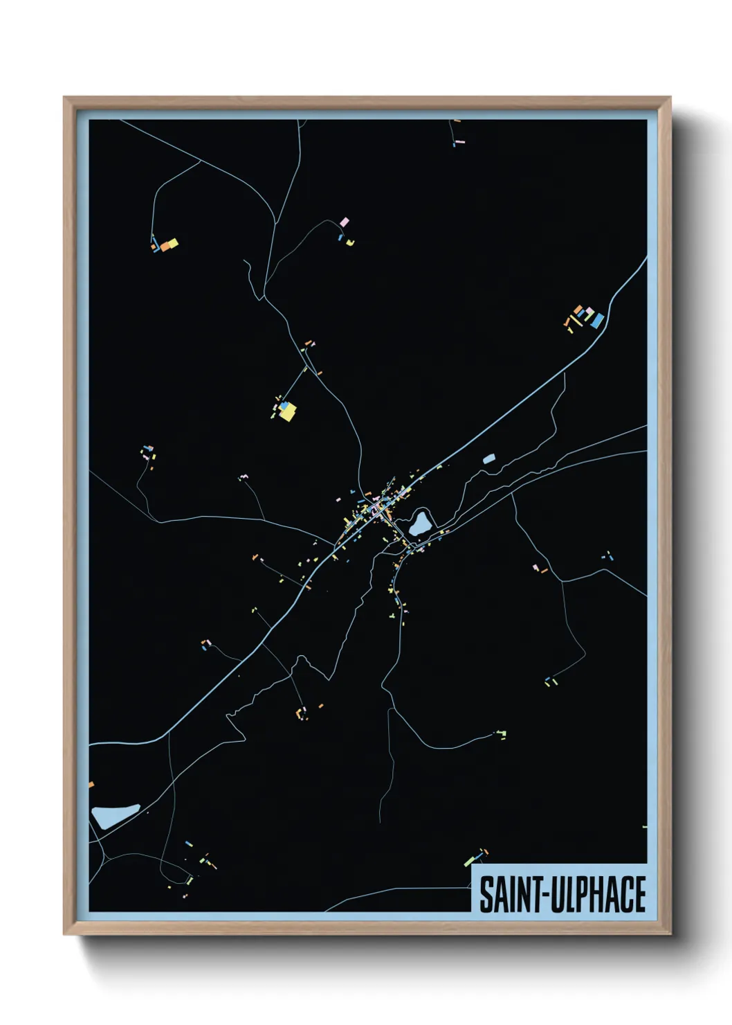 Une affiche de carte sur Saint-Ulphace