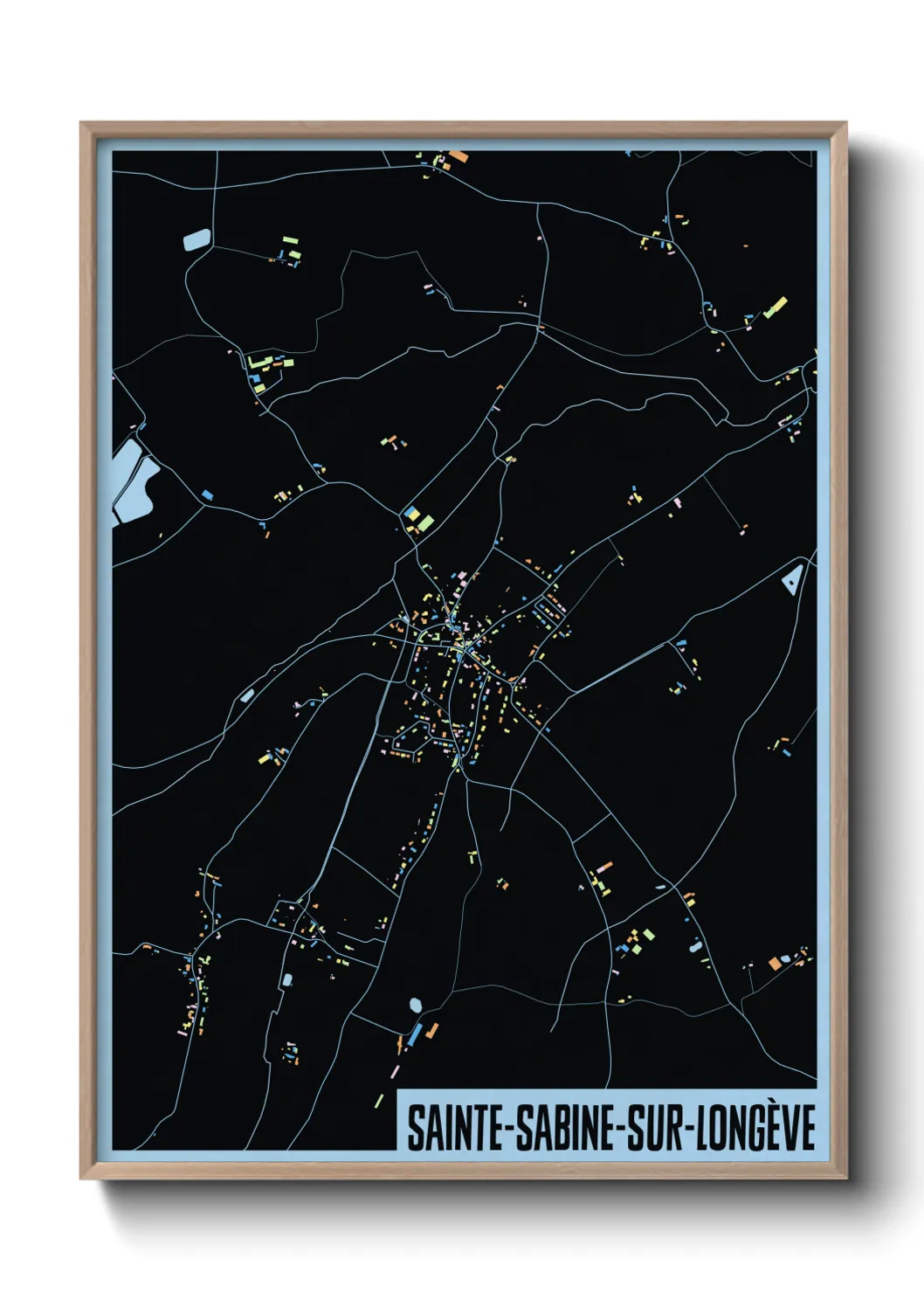 Une affiche de carte sur Sainte-Sabine-sur-Longève