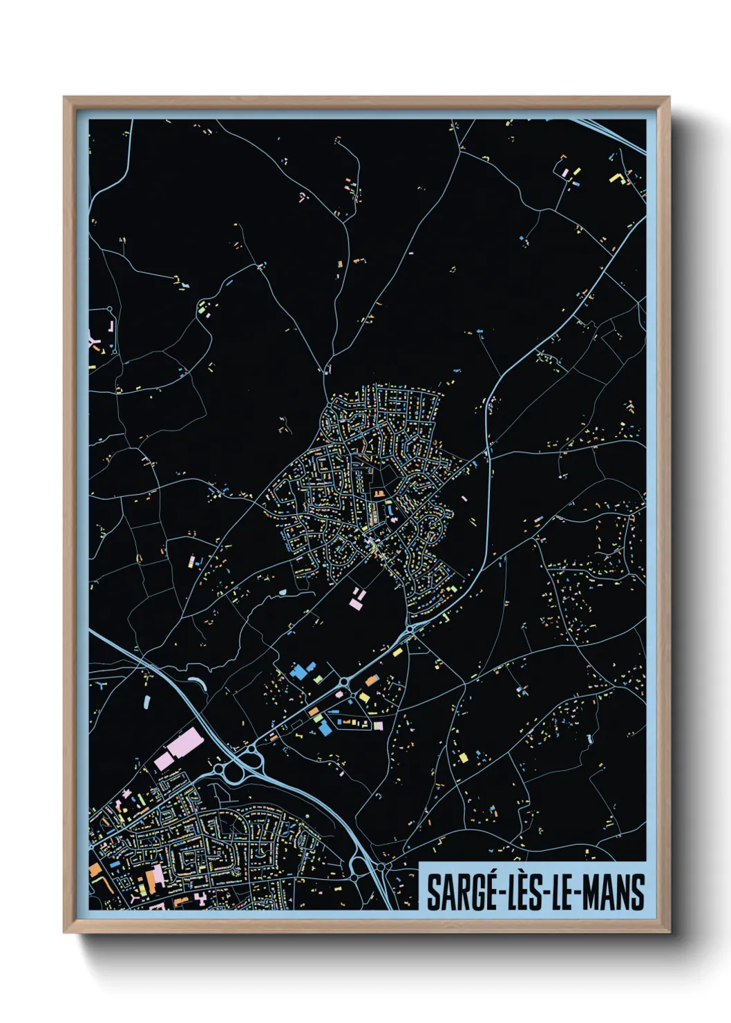 Une affiche de carte sur Sargé-lès-le-Mans