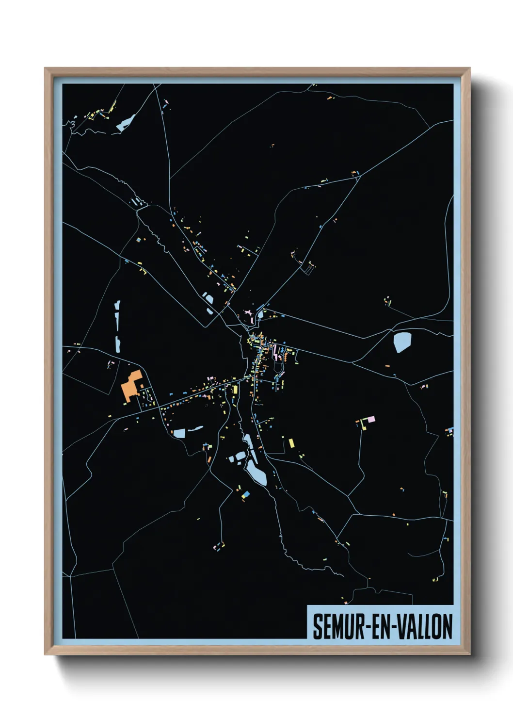 Une affiche de carte sur Semur-en-Vallon