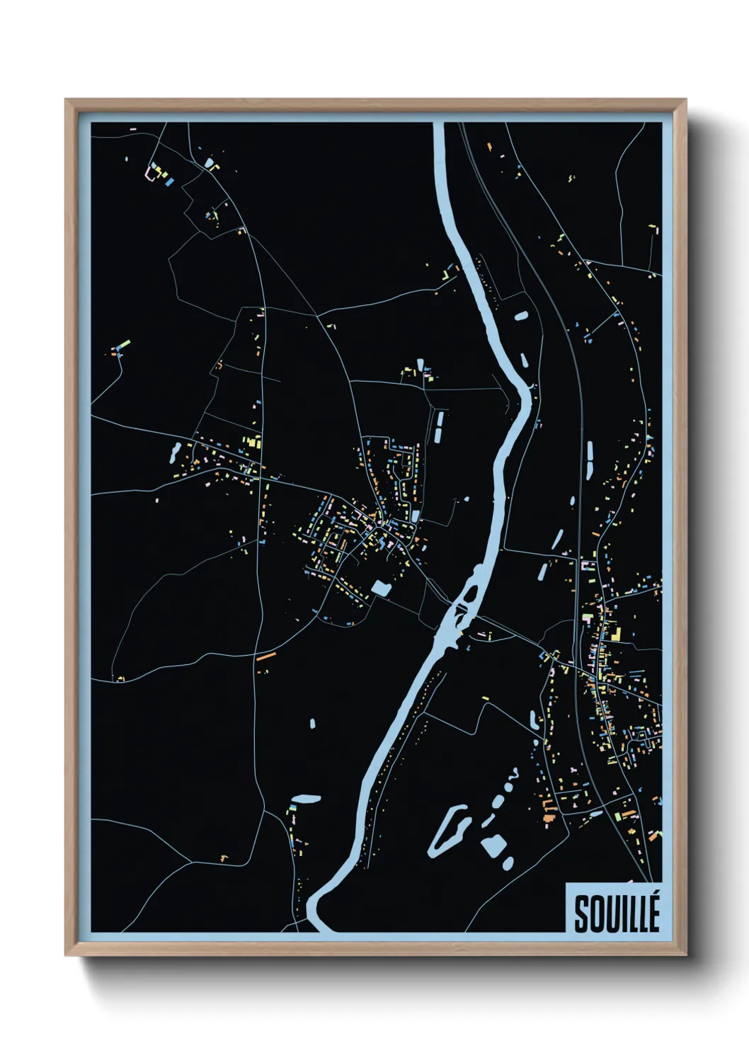 Une affiche de carte sur Souillé