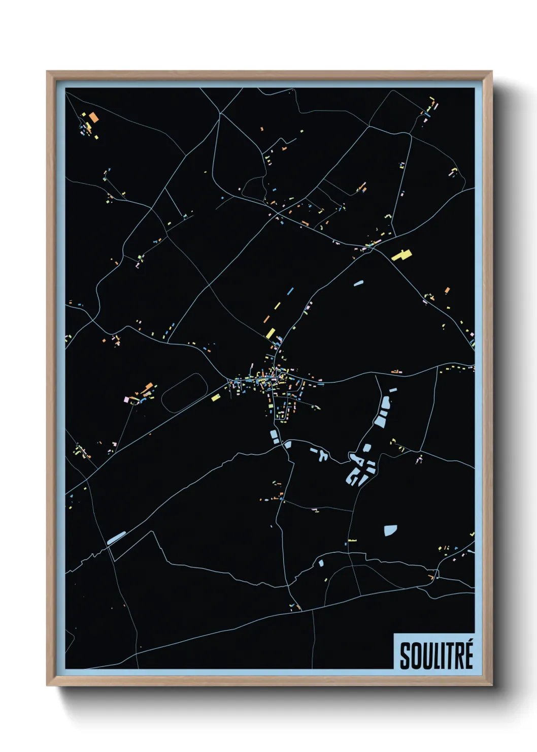 Une affiche de carte sur Soulitré