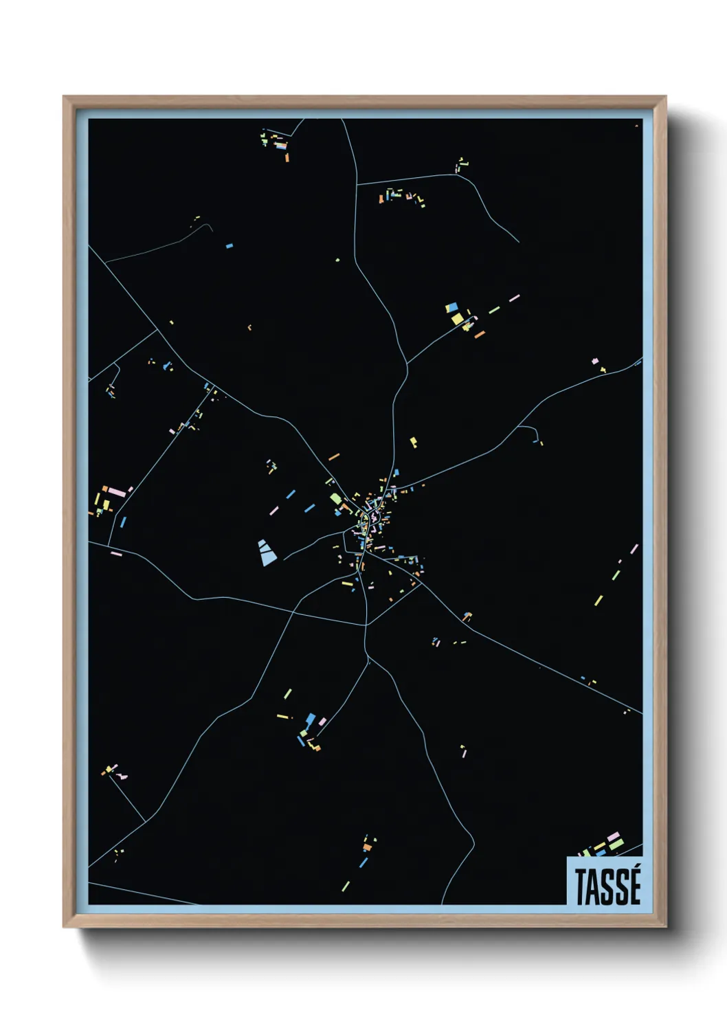 Une affiche de carte sur Tassé