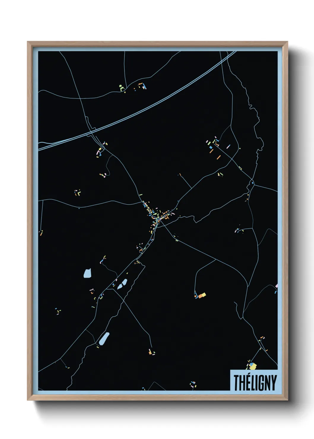 Une affiche de carte sur Théligny