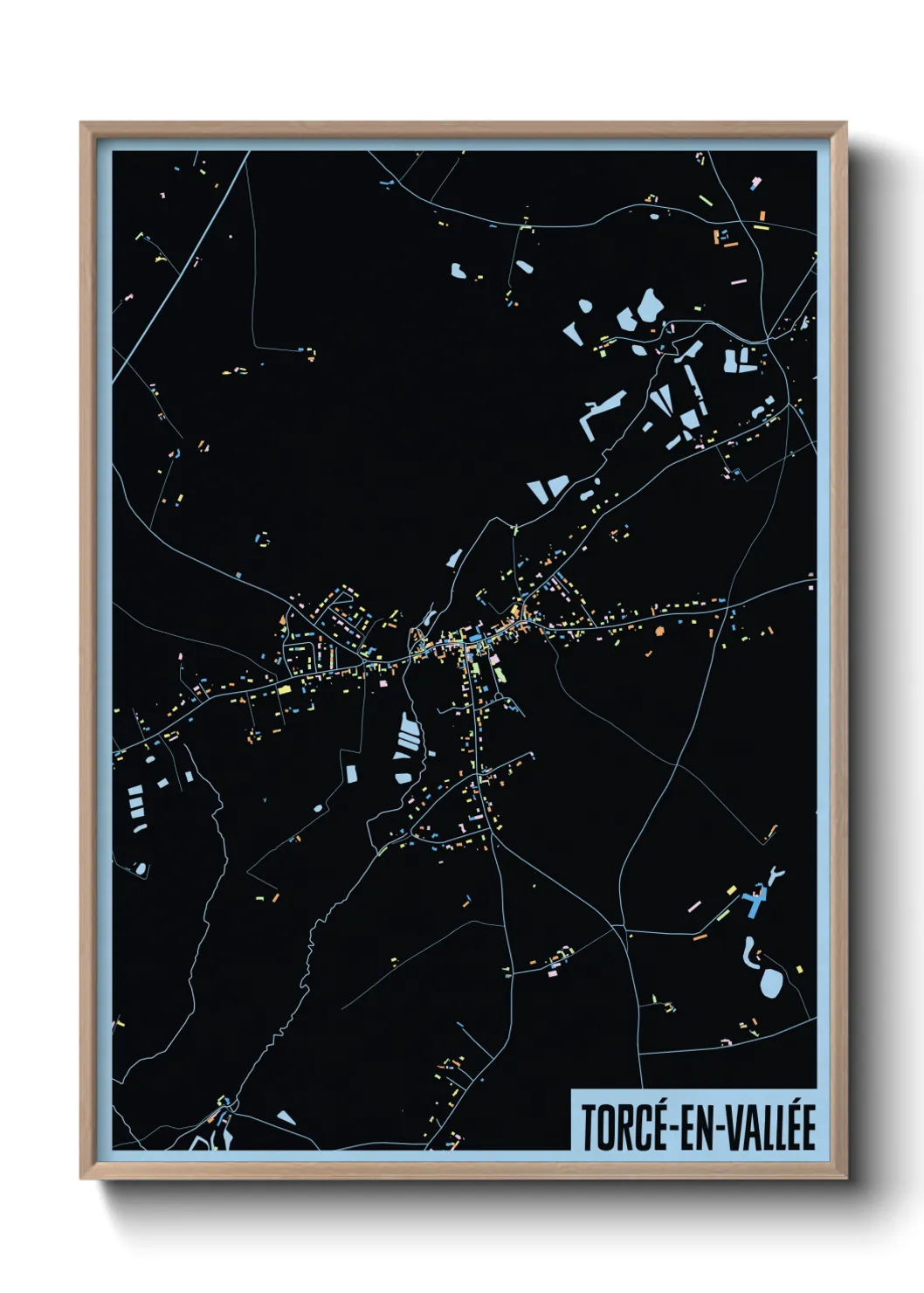 Une affiche de carte sur Torcé-en-Vallée