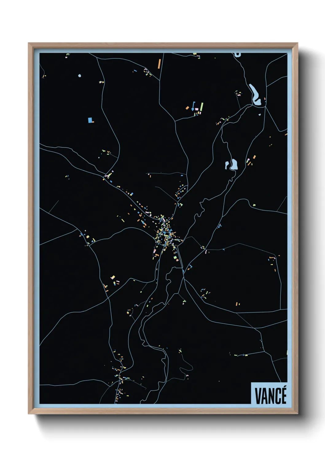 Une affiche de carte sur Vancé