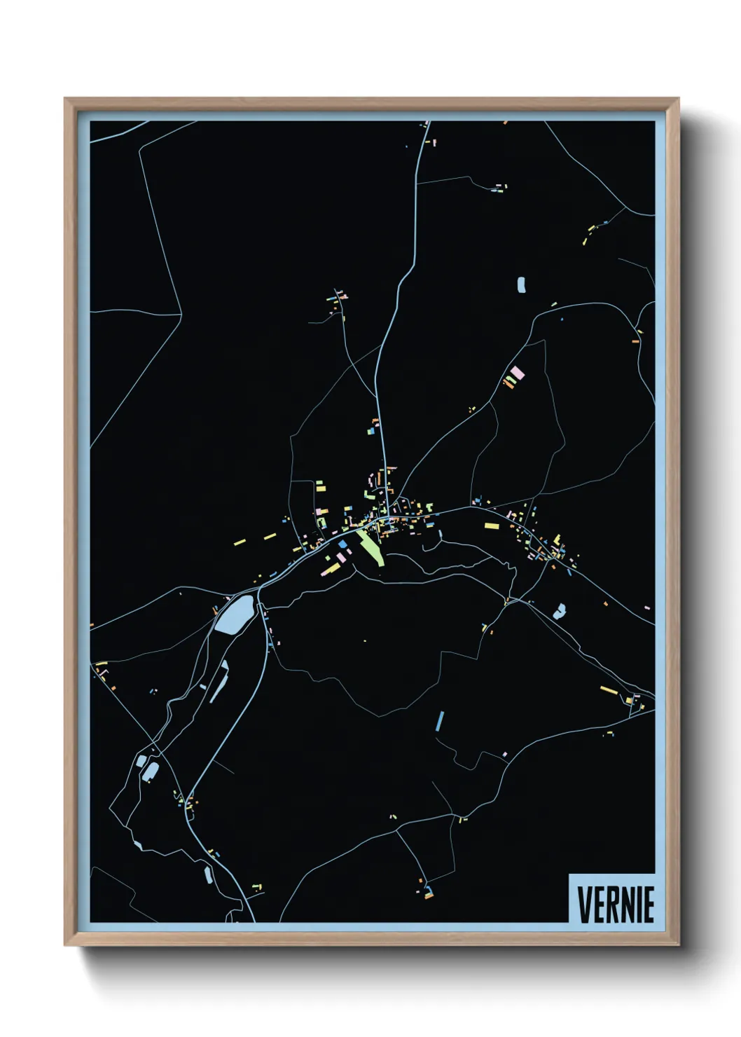 Une affiche de carte sur Vernie