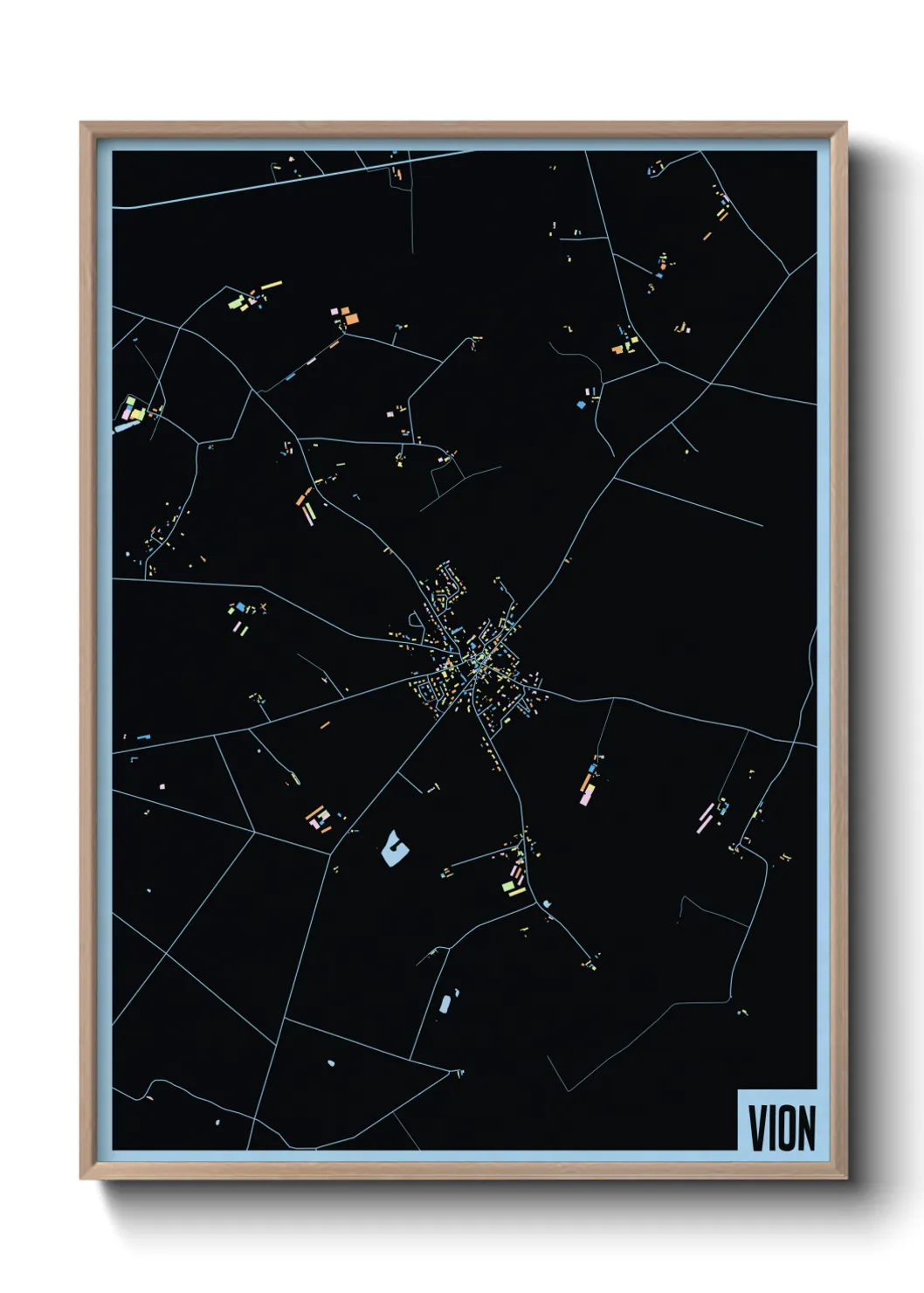 Une affiche de carte sur Vion