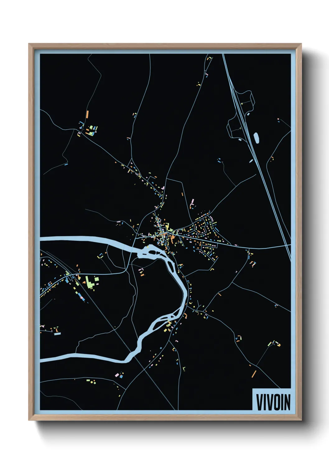 Une affiche de carte sur Vivoin