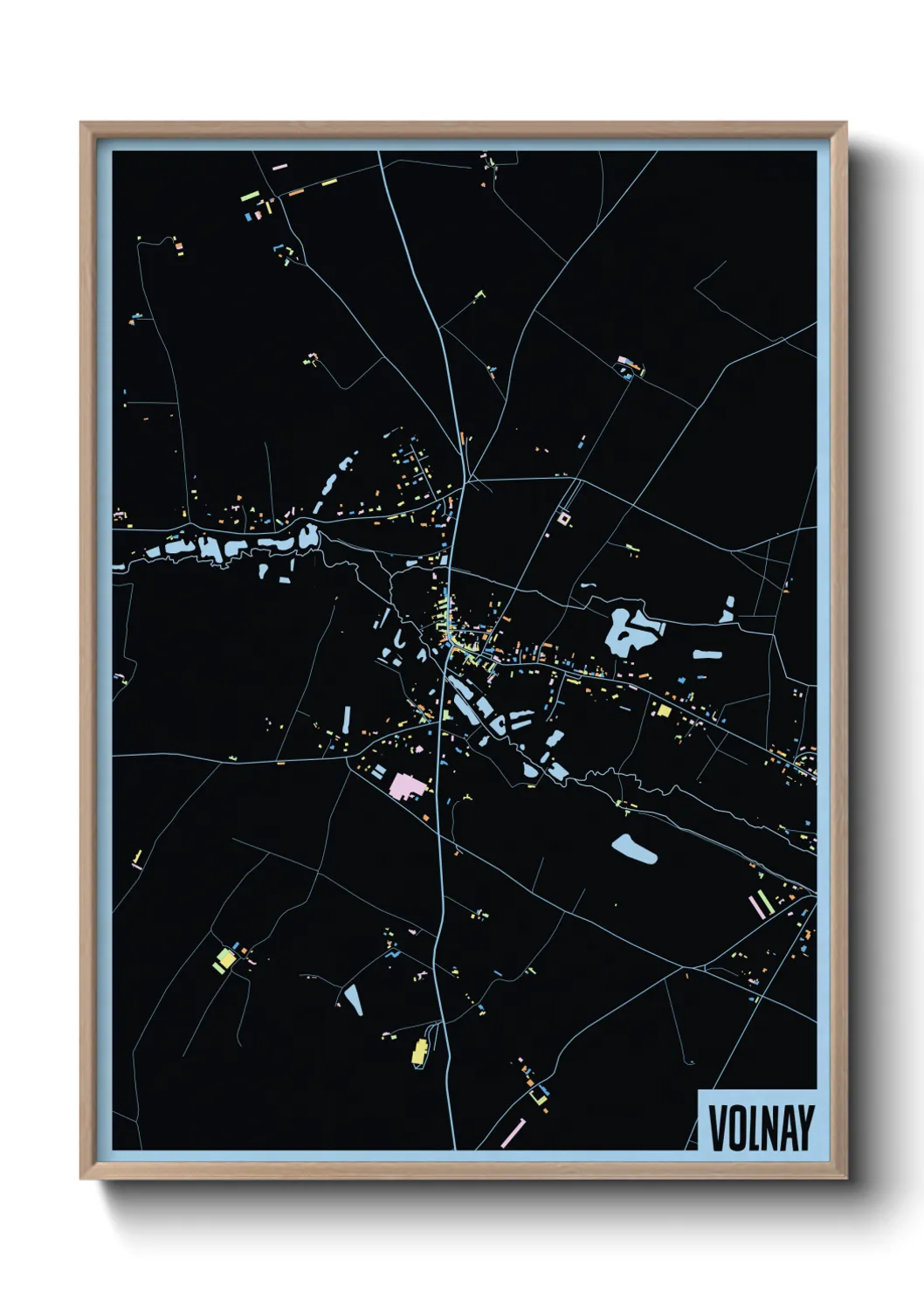 Une affiche de carte sur Volnay