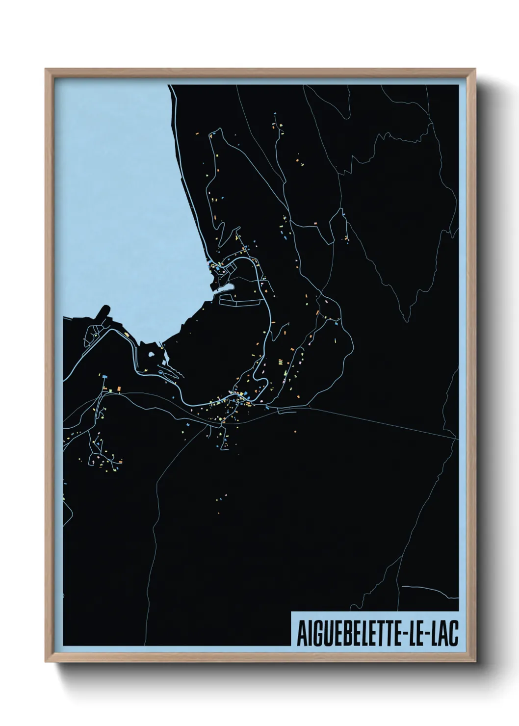 Une affiche de carte sur Aiguebelette-le-Lac