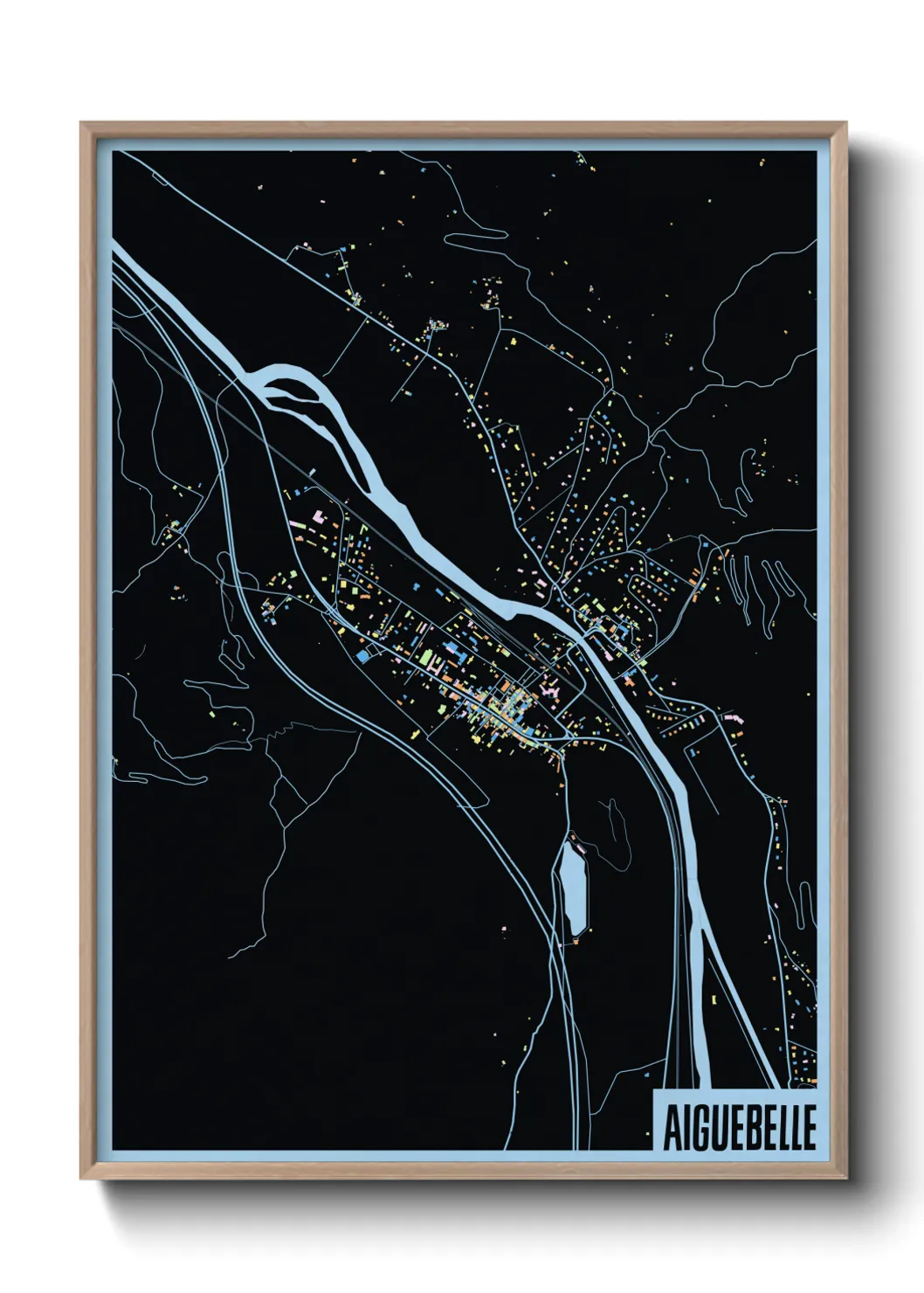 Une affiche de carte sur Aiguebelle