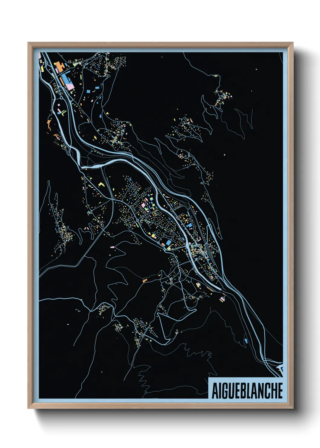 Une affiche de carte sur Aigueblanche