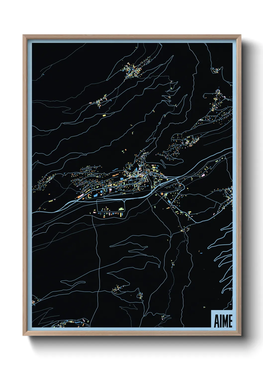 Une affiche de carte sur Aime