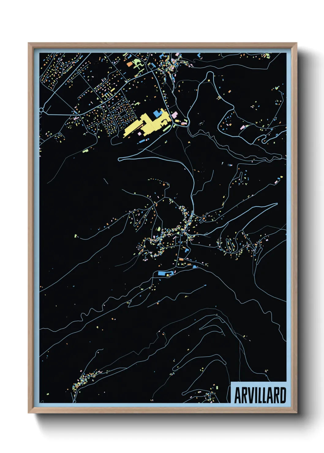 Une affiche de carte sur Arvillard