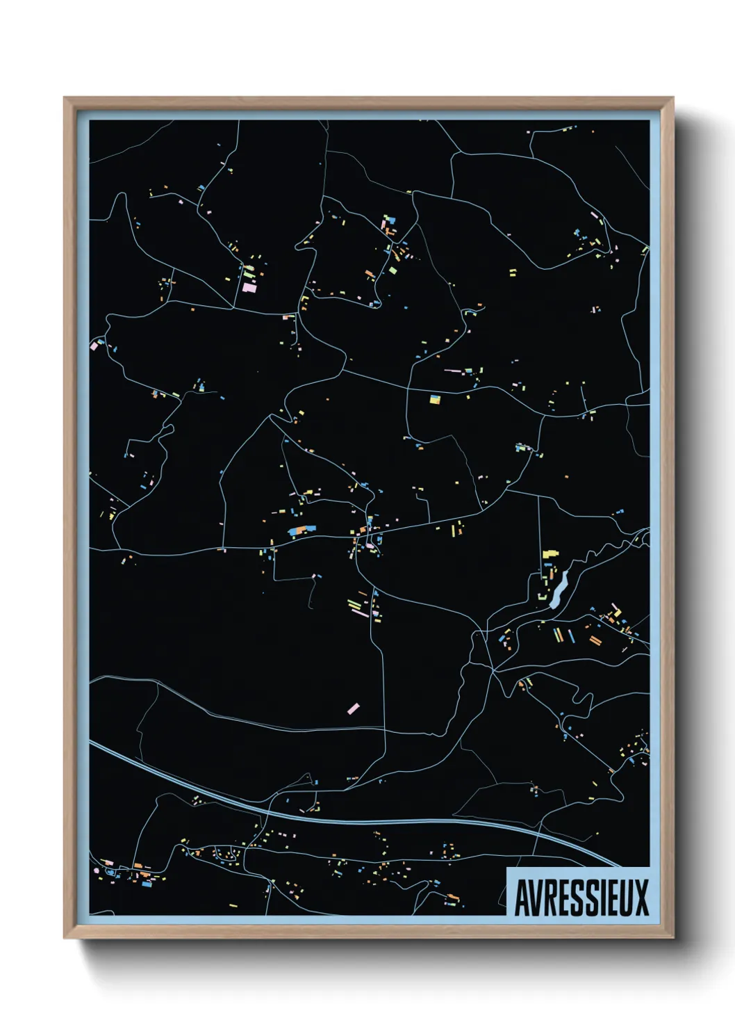 Une affiche de carte sur Avressieux