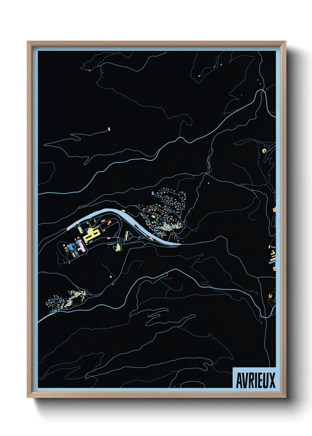 Une affiche de carte sur Avrieux