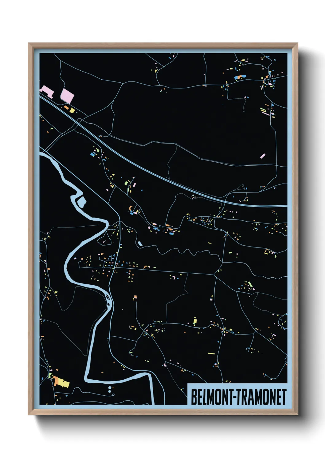 Une affiche de carte sur Belmont-Tramonet