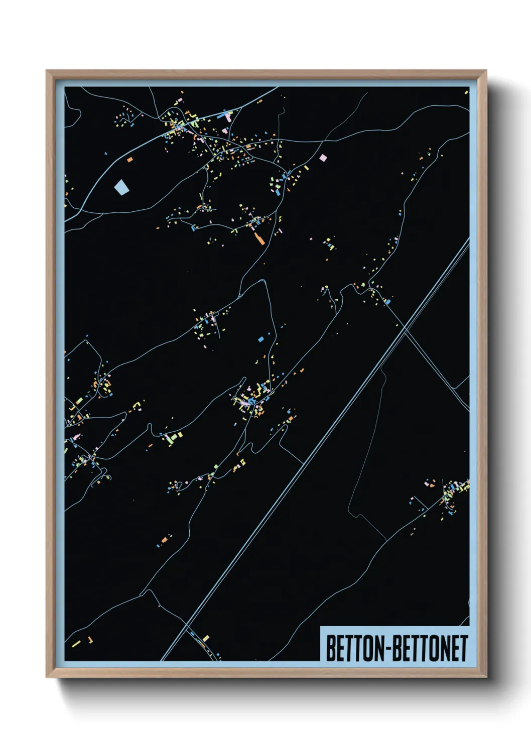 Une affiche de carte sur Betton-Bettonet