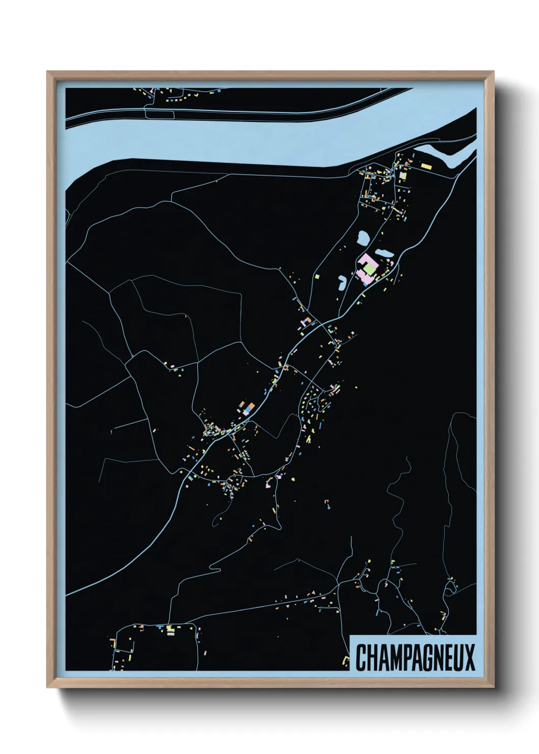 Une affiche de carte sur Champagneux