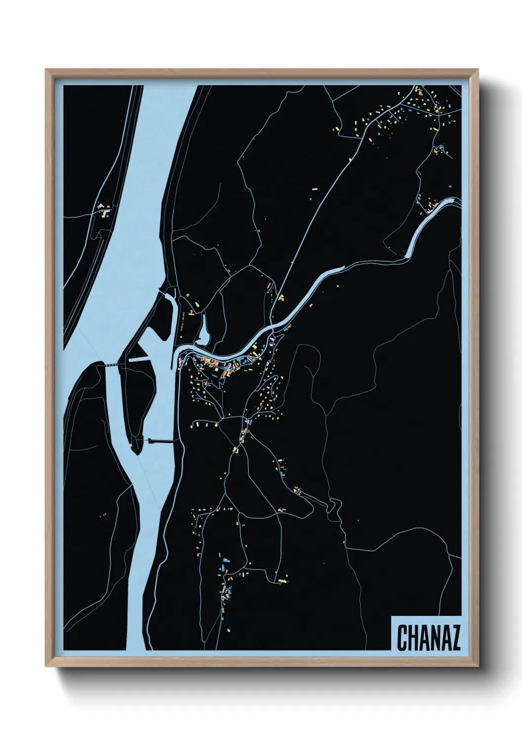 Une affiche de carte sur Chanaz