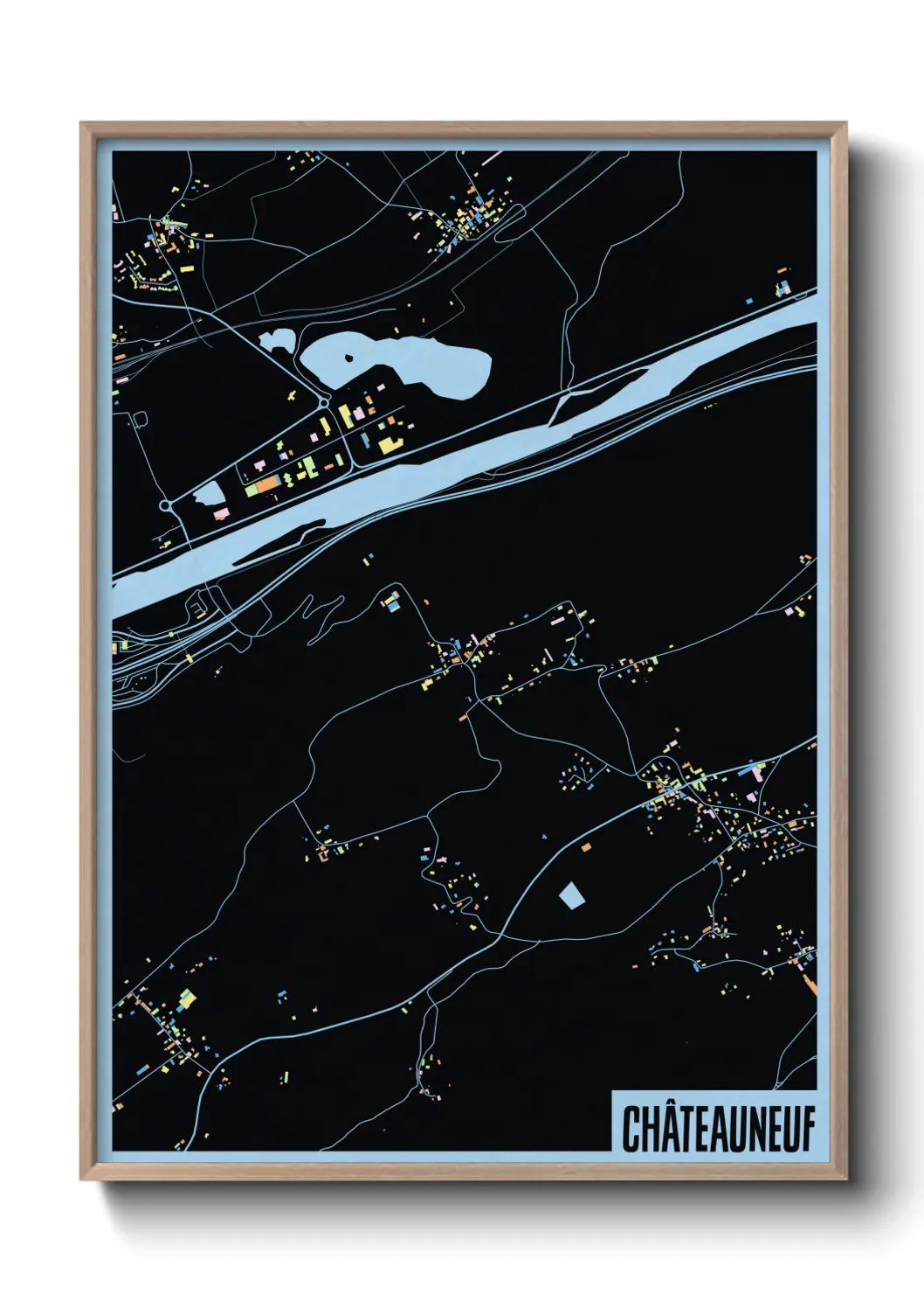 Une affiche de carte sur Châteauneuf