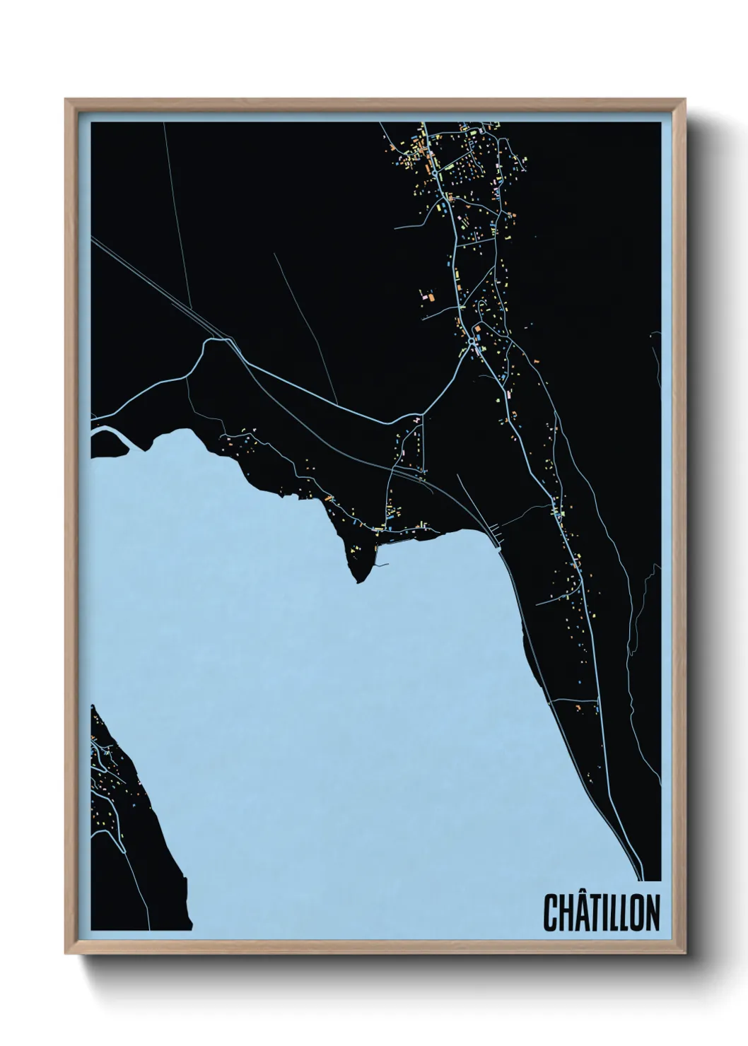 Une affiche de carte sur Châtillon