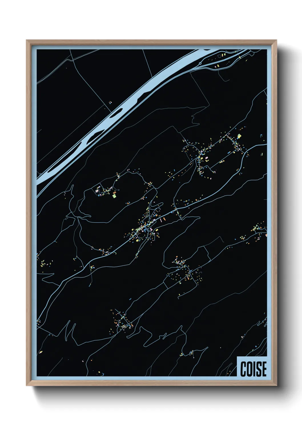Une affiche de carte sur Coise