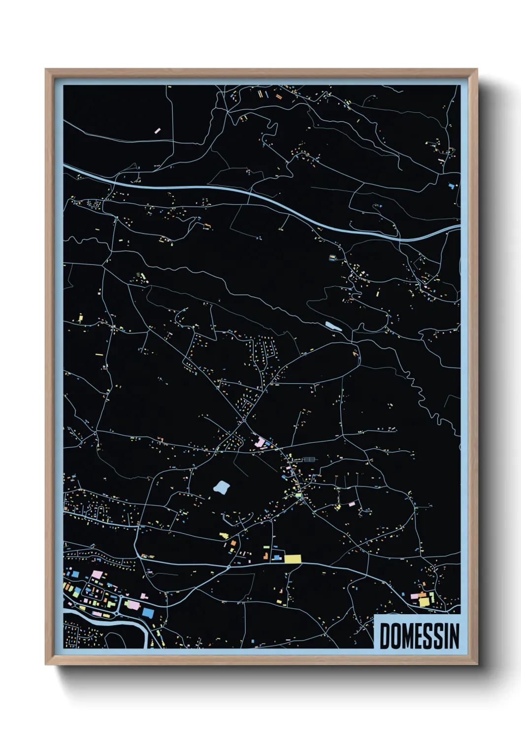 Une affiche de carte sur Domessin