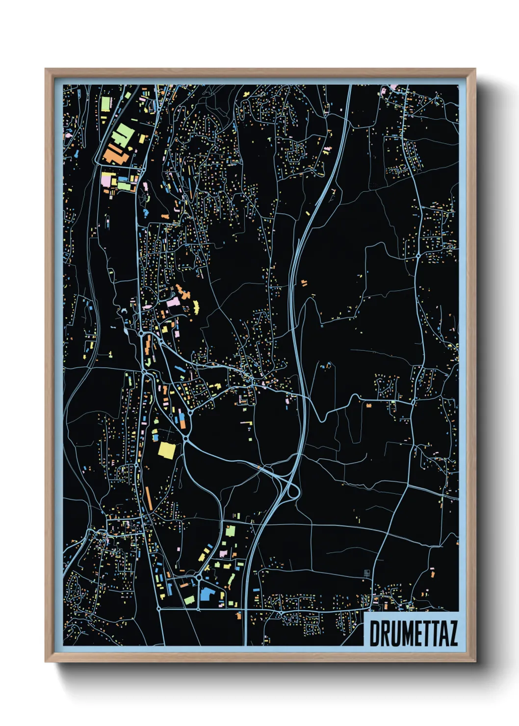 Une affiche de carte sur Drumettaz