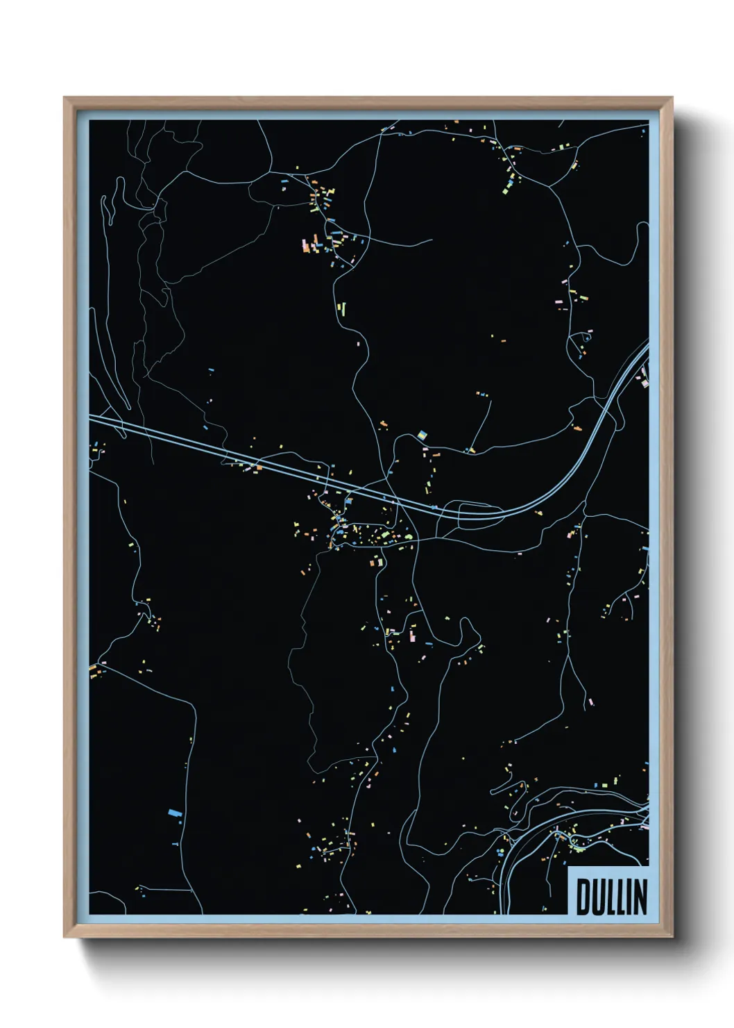 Une affiche de carte sur Dullin