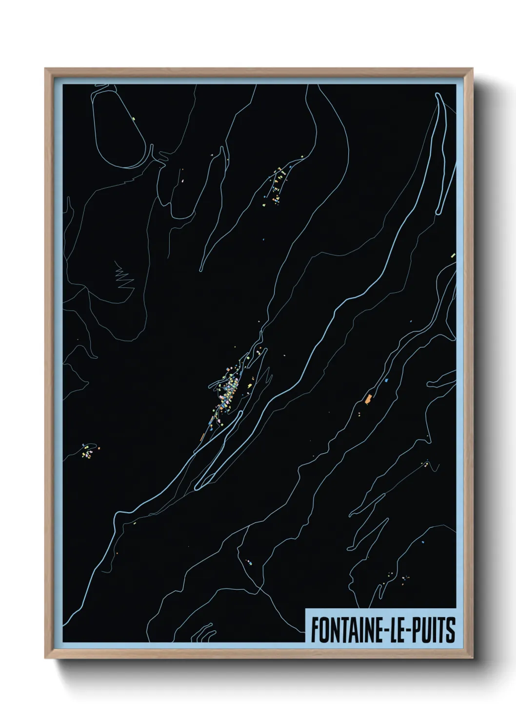 Un poster carteFontaine-le-Puits