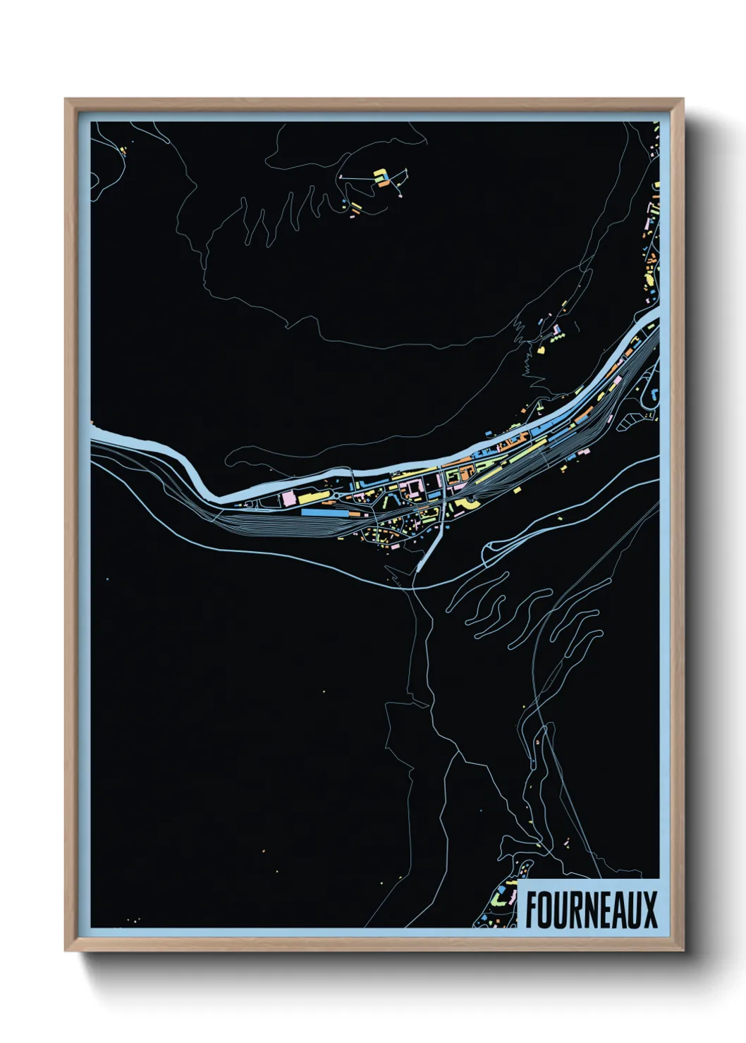 Une affiche de carte sur Fourneaux