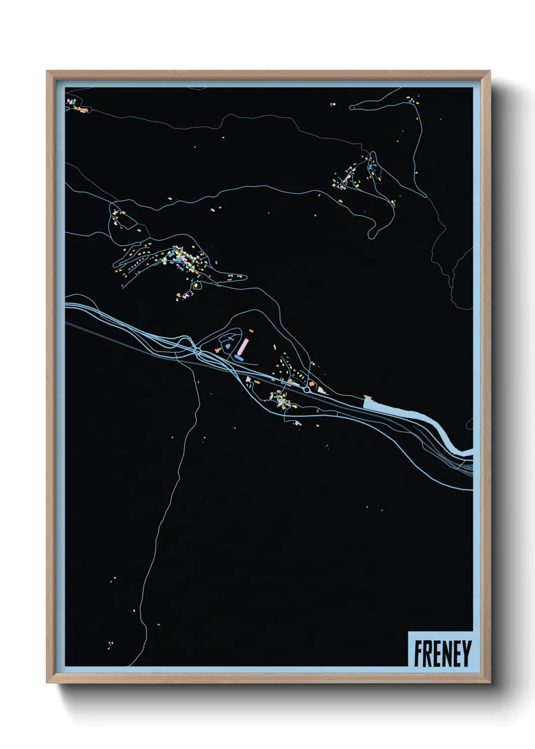 Une affiche de carte sur Freney