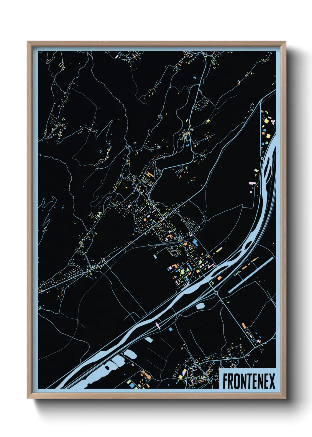 Une affiche de carte sur Frontenex