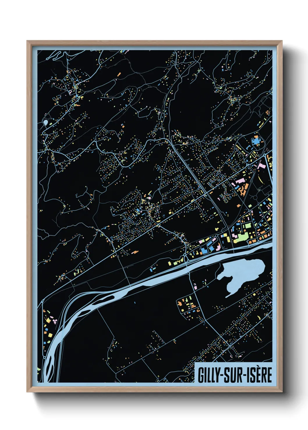 Une affiche de carte sur Gilly-sur-Isère