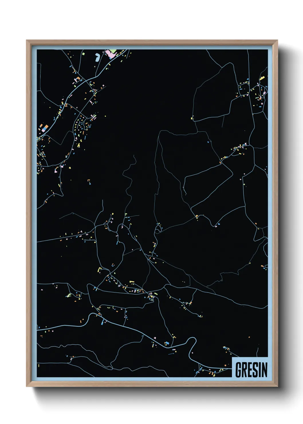 Une affiche de carte sur Gresin