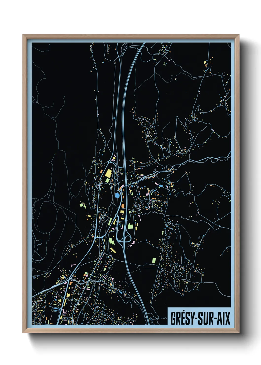 Une affiche de carte sur Grésy-sur-Aix