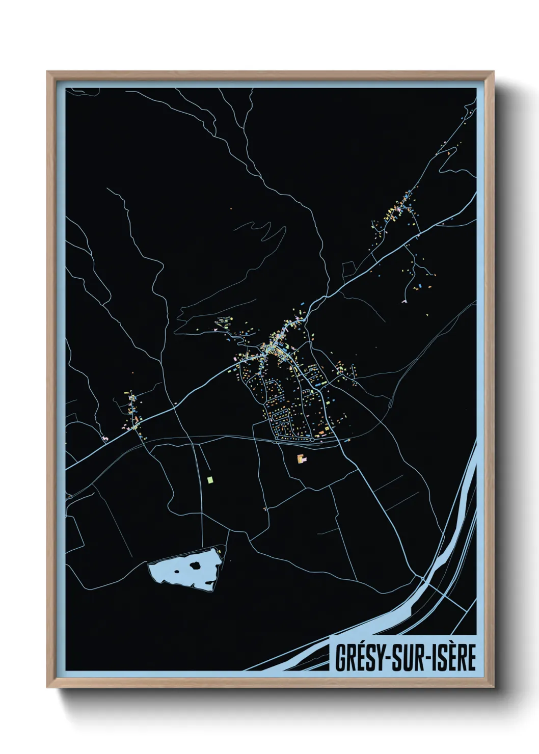 Une affiche de carte sur Grésy-sur-Isère