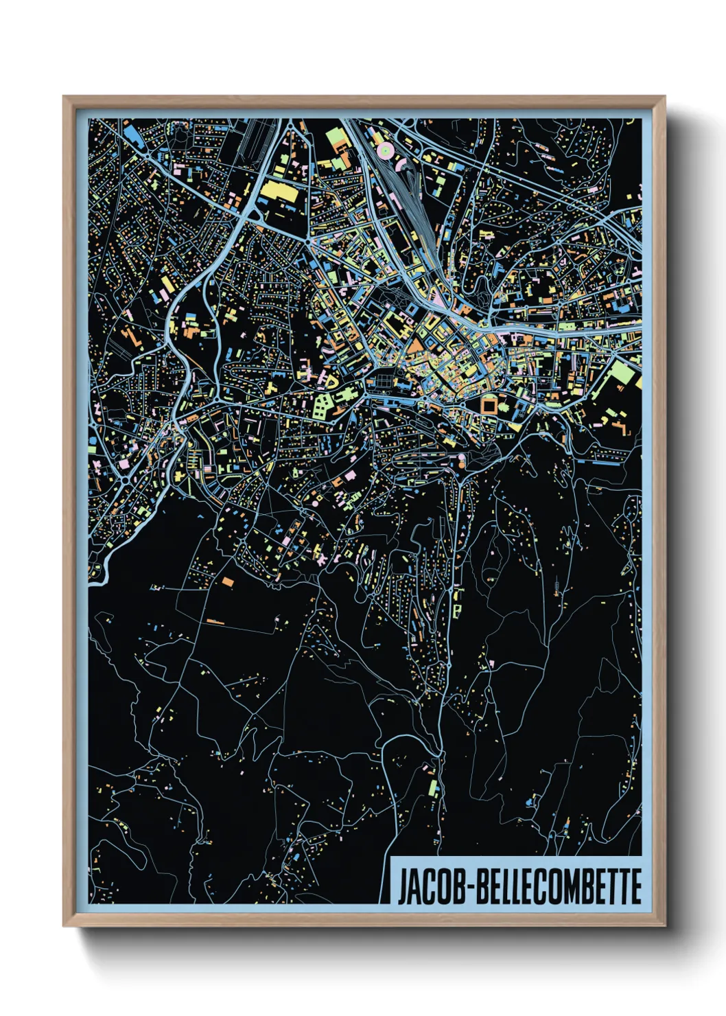 Une affiche de carte sur Jacob-Bellecombette