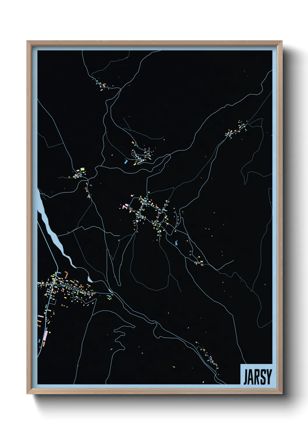 Une affiche de carte sur Jarsy