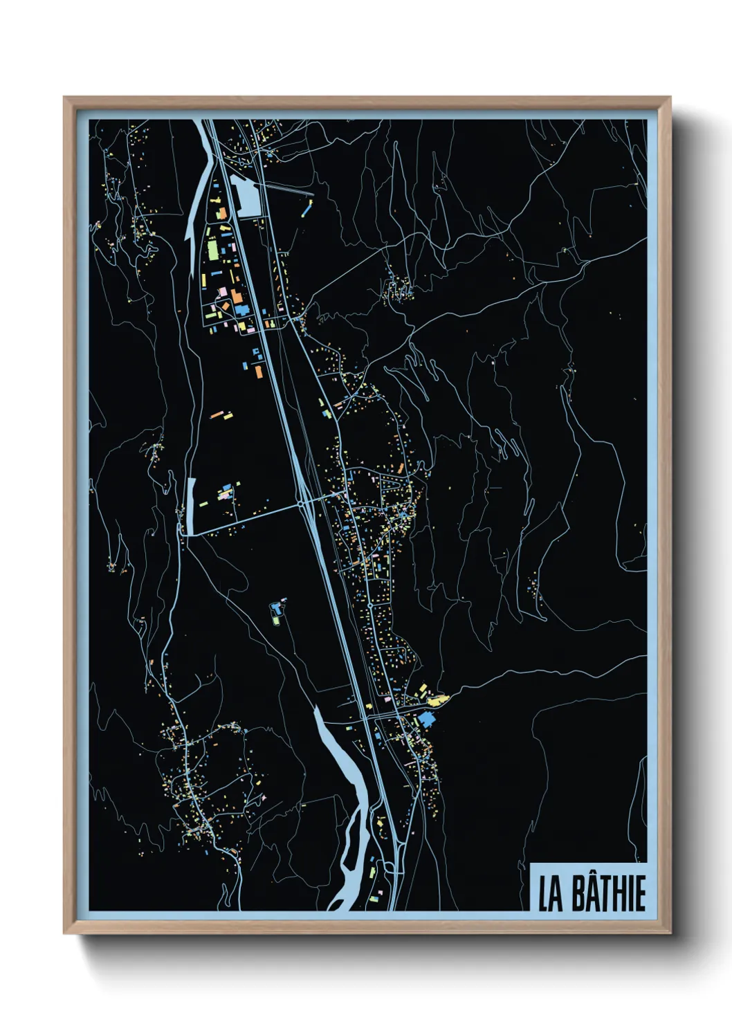 Une affiche de carte sur La Bâthie