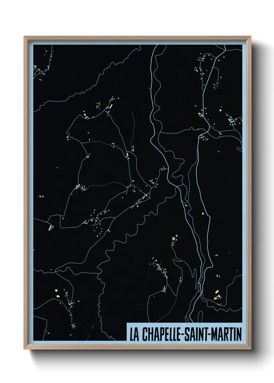 Une affiche de carte sur La Chapelle-Saint-Martin